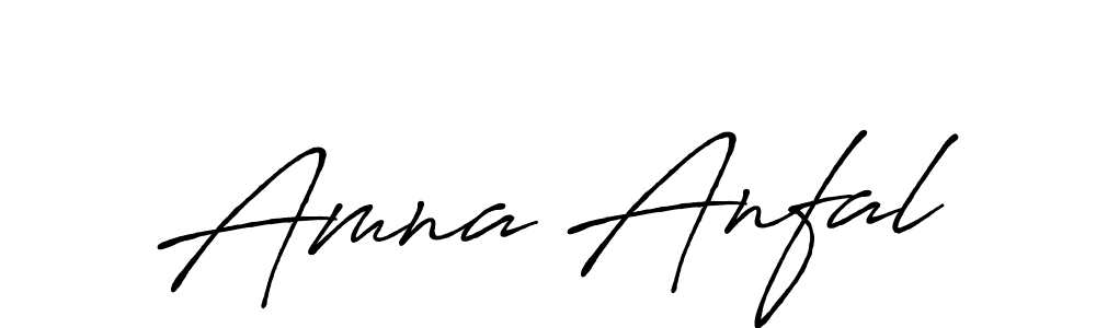 Make a beautiful signature design for name Amna Anfal. With this signature (Antro_Vectra_Bolder) style, you can create a handwritten signature for free. Amna Anfal signature style 7 images and pictures png