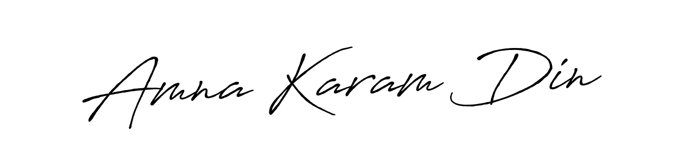 Create a beautiful signature design for name Amna Karam Din. With this signature (Antro_Vectra_Bolder) fonts, you can make a handwritten signature for free. Amna Karam Din signature style 7 images and pictures png