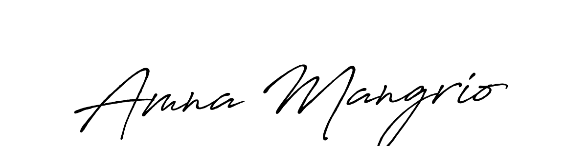 The best way (Antro_Vectra_Bolder) to make a short signature is to pick only two or three words in your name. The name Amna Mangrio include a total of six letters. For converting this name. Amna Mangrio signature style 7 images and pictures png