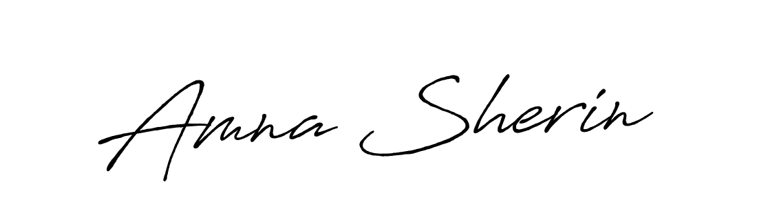 Make a beautiful signature design for name Amna Sherin. With this signature (Antro_Vectra_Bolder) style, you can create a handwritten signature for free. Amna Sherin signature style 7 images and pictures png