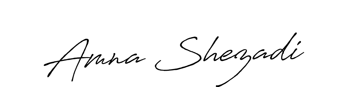 Design your own signature with our free online signature maker. With this signature software, you can create a handwritten (Antro_Vectra_Bolder) signature for name Amna Shezadi. Amna Shezadi signature style 7 images and pictures png