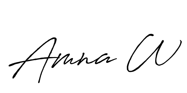 Amna W stylish signature style. Best Handwritten Sign (Antro_Vectra_Bolder) for my name. Handwritten Signature Collection Ideas for my name Amna W. Amna W signature style 7 images and pictures png