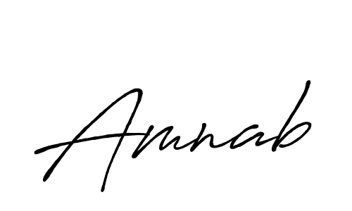 Use a signature maker to create a handwritten signature online. With this signature software, you can design (Antro_Vectra_Bolder) your own signature for name Amnab. Amnab signature style 7 images and pictures png