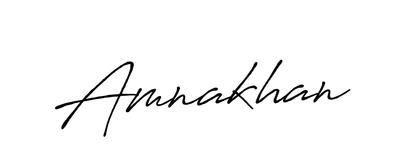 Make a beautiful signature design for name Amnakhan. With this signature (Antro_Vectra_Bolder) style, you can create a handwritten signature for free. Amnakhan signature style 7 images and pictures png