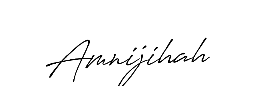 Amnijihah stylish signature style. Best Handwritten Sign (Antro_Vectra_Bolder) for my name. Handwritten Signature Collection Ideas for my name Amnijihah. Amnijihah signature style 7 images and pictures png