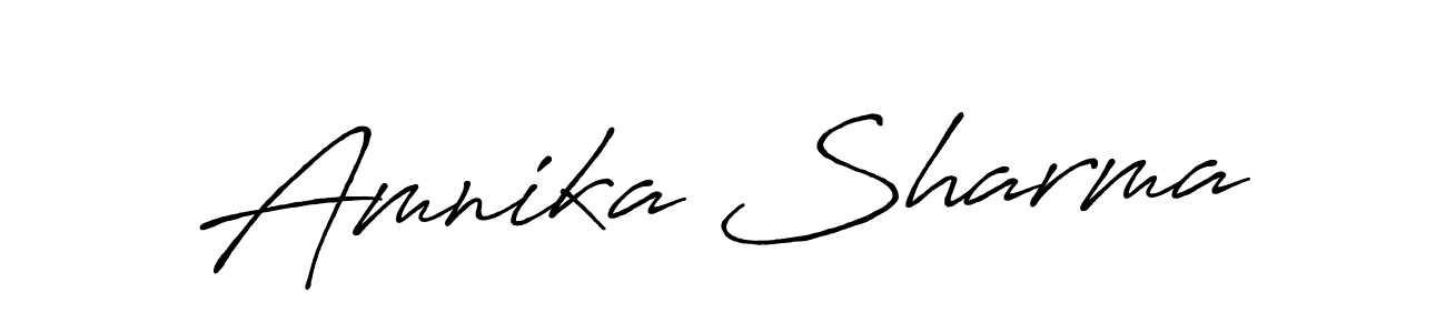 Make a beautiful signature design for name Amnika Sharma. With this signature (Antro_Vectra_Bolder) style, you can create a handwritten signature for free. Amnika Sharma signature style 7 images and pictures png