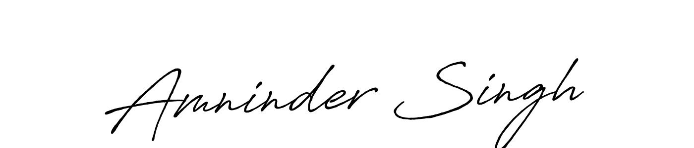 Make a beautiful signature design for name Amninder Singh. With this signature (Antro_Vectra_Bolder) style, you can create a handwritten signature for free. Amninder Singh signature style 7 images and pictures png