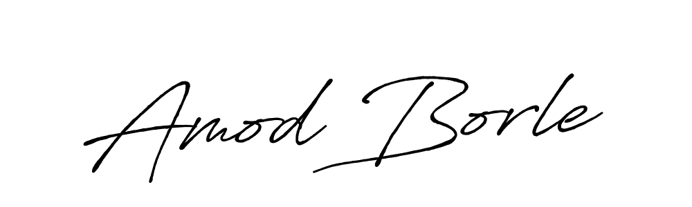 How to make Amod Borle name signature. Use Antro_Vectra_Bolder style for creating short signs online. This is the latest handwritten sign. Amod Borle signature style 7 images and pictures png