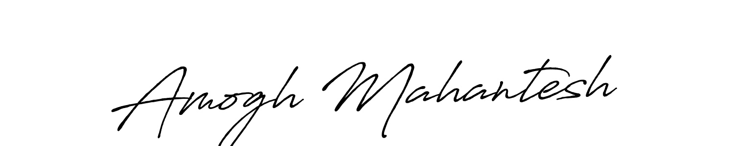 Also we have Amogh Mahantesh name is the best signature style. Create professional handwritten signature collection using Antro_Vectra_Bolder autograph style. Amogh Mahantesh signature style 7 images and pictures png