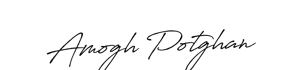 Create a beautiful signature design for name Amogh Potghan. With this signature (Antro_Vectra_Bolder) fonts, you can make a handwritten signature for free. Amogh Potghan signature style 7 images and pictures png