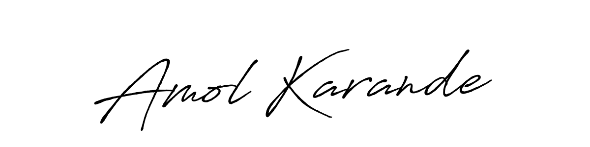 Design your own signature with our free online signature maker. With this signature software, you can create a handwritten (Antro_Vectra_Bolder) signature for name Amol Karande. Amol Karande signature style 7 images and pictures png