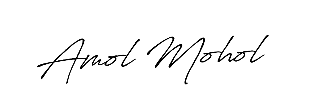 Make a beautiful signature design for name Amol Mohol. With this signature (Antro_Vectra_Bolder) style, you can create a handwritten signature for free. Amol Mohol signature style 7 images and pictures png