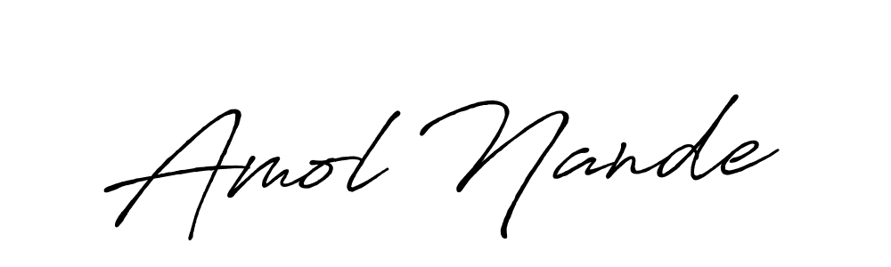Make a beautiful signature design for name Amol Nande. With this signature (Antro_Vectra_Bolder) style, you can create a handwritten signature for free. Amol Nande signature style 7 images and pictures png