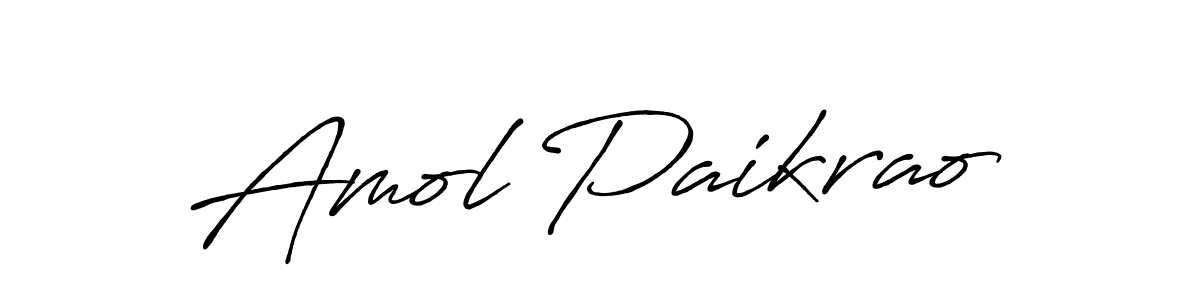 Make a beautiful signature design for name Amol Paikrao. With this signature (Antro_Vectra_Bolder) style, you can create a handwritten signature for free. Amol Paikrao signature style 7 images and pictures png