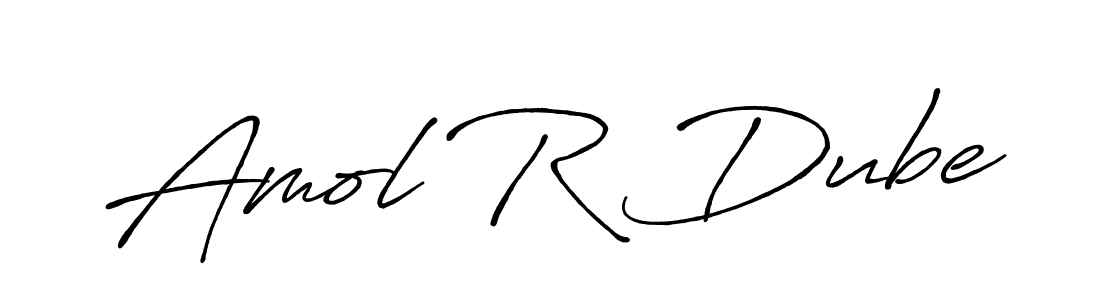 How to make Amol R Dube name signature. Use Antro_Vectra_Bolder style for creating short signs online. This is the latest handwritten sign. Amol R Dube signature style 7 images and pictures png