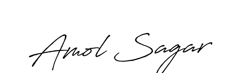 How to make Amol Sagar name signature. Use Antro_Vectra_Bolder style for creating short signs online. This is the latest handwritten sign. Amol Sagar signature style 7 images and pictures png