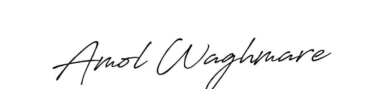 Create a beautiful signature design for name Amol Waghmare. With this signature (Antro_Vectra_Bolder) fonts, you can make a handwritten signature for free. Amol Waghmare signature style 7 images and pictures png