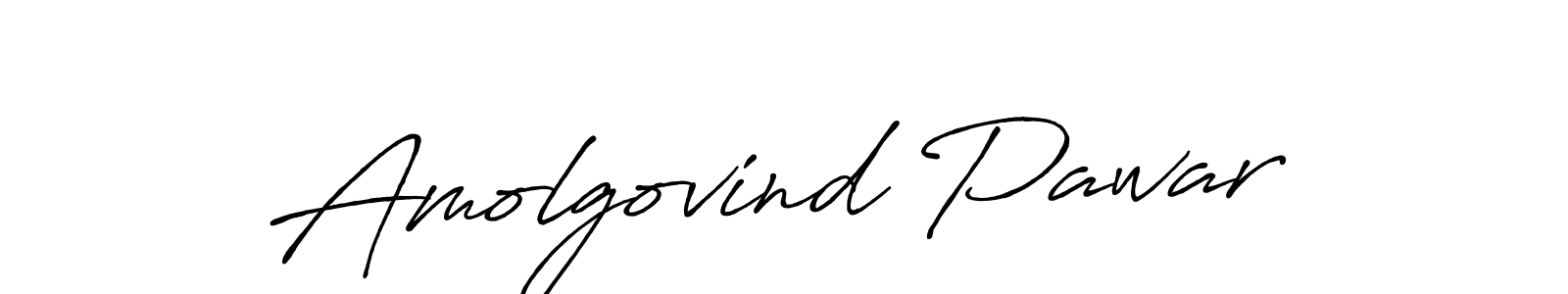 Create a beautiful signature design for name Amolgovind Pawar. With this signature (Antro_Vectra_Bolder) fonts, you can make a handwritten signature for free. Amolgovind Pawar signature style 7 images and pictures png