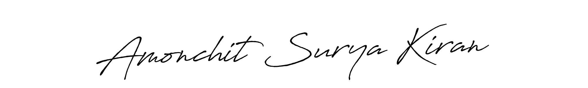 Antro_Vectra_Bolder is a professional signature style that is perfect for those who want to add a touch of class to their signature. It is also a great choice for those who want to make their signature more unique. Get Amonchit Surya Kiran name to fancy signature for free. Amonchit Surya Kiran signature style 7 images and pictures png