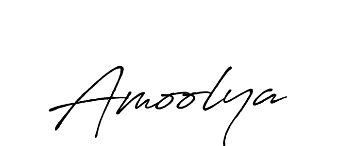 Design your own signature with our free online signature maker. With this signature software, you can create a handwritten (Antro_Vectra_Bolder) signature for name Amoolya. Amoolya signature style 7 images and pictures png