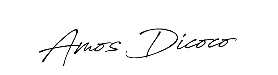 Create a beautiful signature design for name Amos Dicoco. With this signature (Antro_Vectra_Bolder) fonts, you can make a handwritten signature for free. Amos Dicoco signature style 7 images and pictures png