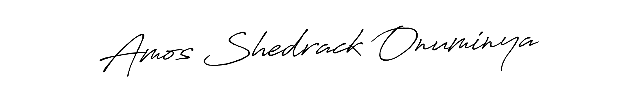 Create a beautiful signature design for name Amos Shedrack Onuminya. With this signature (Antro_Vectra_Bolder) fonts, you can make a handwritten signature for free. Amos Shedrack Onuminya signature style 7 images and pictures png