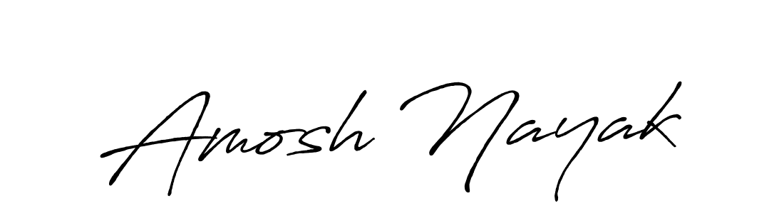 How to make Amosh Nayak name signature. Use Antro_Vectra_Bolder style for creating short signs online. This is the latest handwritten sign. Amosh Nayak signature style 7 images and pictures png