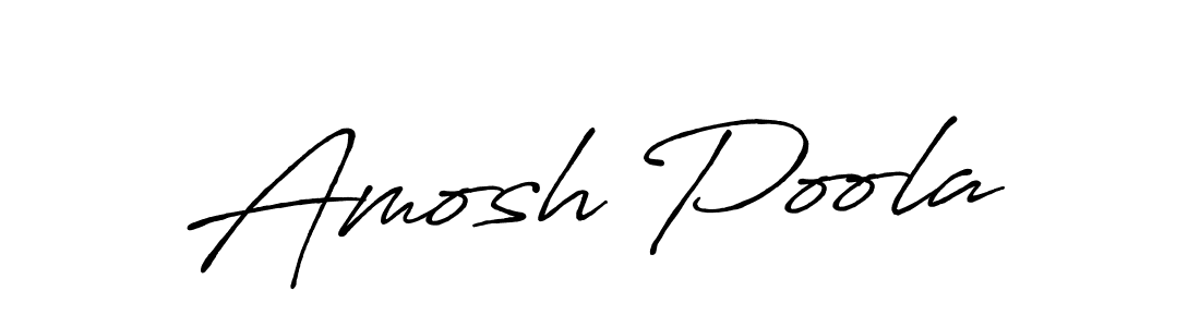 Design your own signature with our free online signature maker. With this signature software, you can create a handwritten (Antro_Vectra_Bolder) signature for name Amosh Poola. Amosh Poola signature style 7 images and pictures png