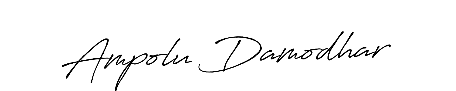 Ampolu Damodhar stylish signature style. Best Handwritten Sign (Antro_Vectra_Bolder) for my name. Handwritten Signature Collection Ideas for my name Ampolu Damodhar. Ampolu Damodhar signature style 7 images and pictures png