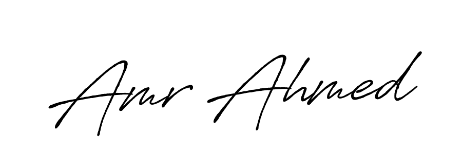 How to make Amr Ahmed name signature. Use Antro_Vectra_Bolder style for creating short signs online. This is the latest handwritten sign. Amr Ahmed signature style 7 images and pictures png