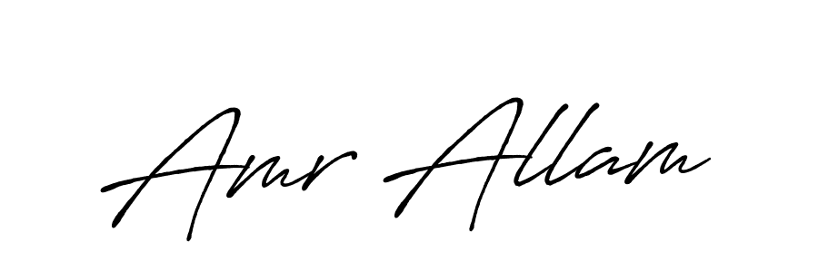 Make a beautiful signature design for name Amr Allam. With this signature (Antro_Vectra_Bolder) style, you can create a handwritten signature for free. Amr Allam signature style 7 images and pictures png