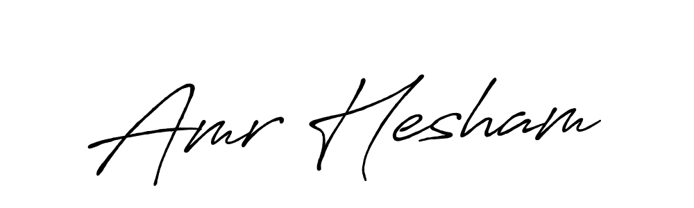 Make a beautiful signature design for name Amr Hesham. With this signature (Antro_Vectra_Bolder) style, you can create a handwritten signature for free. Amr Hesham signature style 7 images and pictures png