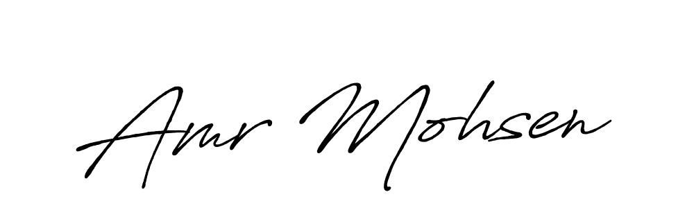 Also You can easily find your signature by using the search form. We will create Amr Mohsen name handwritten signature images for you free of cost using Antro_Vectra_Bolder sign style. Amr Mohsen signature style 7 images and pictures png