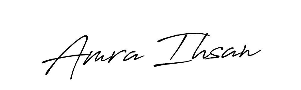 How to make Amra Ihsan name signature. Use Antro_Vectra_Bolder style for creating short signs online. This is the latest handwritten sign. Amra Ihsan signature style 7 images and pictures png