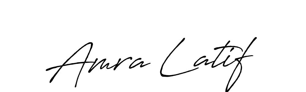 Design your own signature with our free online signature maker. With this signature software, you can create a handwritten (Antro_Vectra_Bolder) signature for name Amra Latif. Amra Latif signature style 7 images and pictures png