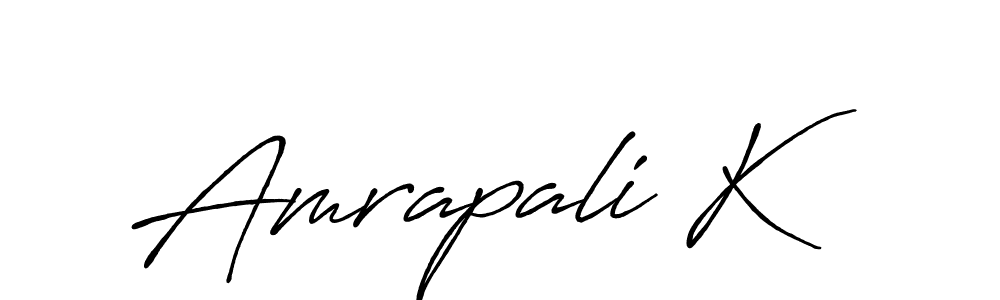 Use a signature maker to create a handwritten signature online. With this signature software, you can design (Antro_Vectra_Bolder) your own signature for name Amrapali K. Amrapali K signature style 7 images and pictures png