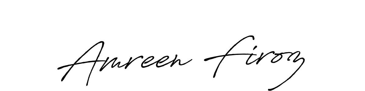 Create a beautiful signature design for name Amreen Firoz. With this signature (Antro_Vectra_Bolder) fonts, you can make a handwritten signature for free. Amreen Firoz signature style 7 images and pictures png