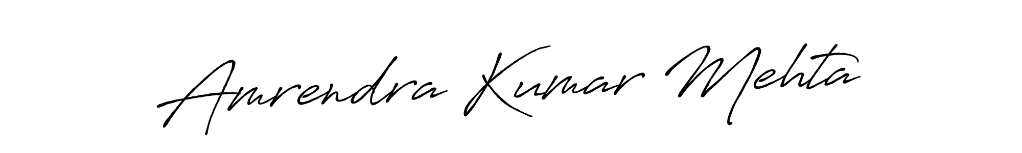 Make a beautiful signature design for name Amrendra Kumar Mehta. With this signature (Antro_Vectra_Bolder) style, you can create a handwritten signature for free. Amrendra Kumar Mehta signature style 7 images and pictures png