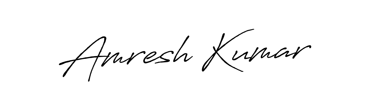Make a beautiful signature design for name Amresh Kumar. With this signature (Antro_Vectra_Bolder) style, you can create a handwritten signature for free. Amresh Kumar signature style 7 images and pictures png