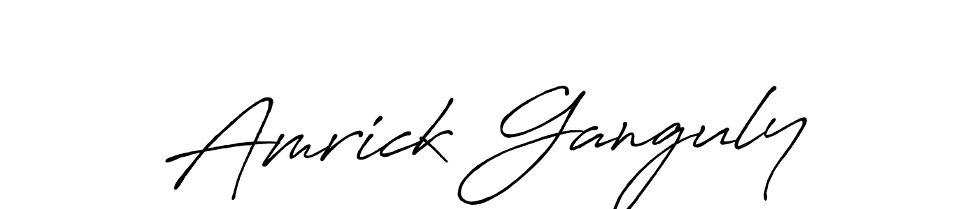 Amrick Ganguly stylish signature style. Best Handwritten Sign (Antro_Vectra_Bolder) for my name. Handwritten Signature Collection Ideas for my name Amrick Ganguly. Amrick Ganguly signature style 7 images and pictures png