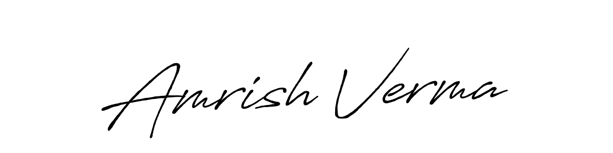 Make a beautiful signature design for name Amrish Verma. With this signature (Antro_Vectra_Bolder) style, you can create a handwritten signature for free. Amrish Verma signature style 7 images and pictures png