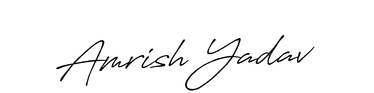 Make a beautiful signature design for name Amrish Yadav. With this signature (Antro_Vectra_Bolder) style, you can create a handwritten signature for free. Amrish Yadav signature style 7 images and pictures png