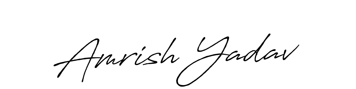 Also we have Amrish Yadav name is the best signature style. Create professional handwritten signature collection using Antro_Vectra_Bolder autograph style. Amrish Yadav signature style 7 images and pictures png