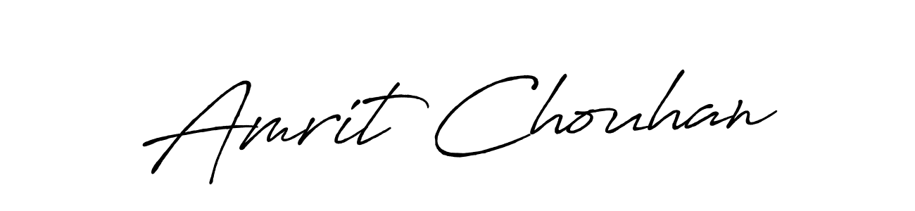 How to make Amrit Chouhan name signature. Use Antro_Vectra_Bolder style for creating short signs online. This is the latest handwritten sign. Amrit Chouhan signature style 7 images and pictures png