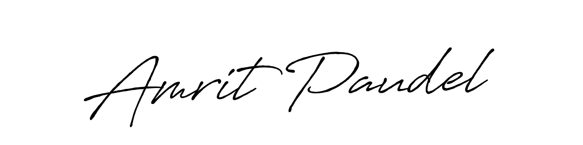 Make a beautiful signature design for name Amrit Paudel. With this signature (Antro_Vectra_Bolder) style, you can create a handwritten signature for free. Amrit Paudel signature style 7 images and pictures png