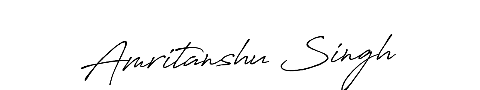 How to make Amritanshu Singh name signature. Use Antro_Vectra_Bolder style for creating short signs online. This is the latest handwritten sign. Amritanshu Singh signature style 7 images and pictures png