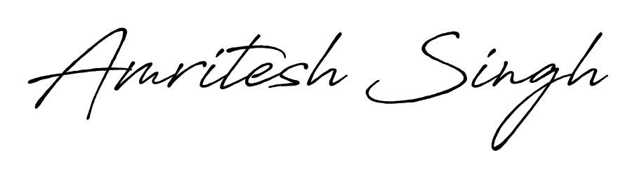 Looking for an artistic signature for Amritesh Singh? The Antro_Vectra_Bolder calligraphy style gives a sophisticated flow suitable for business cards and emails. Amritesh Singh signature style 7 images and pictures png