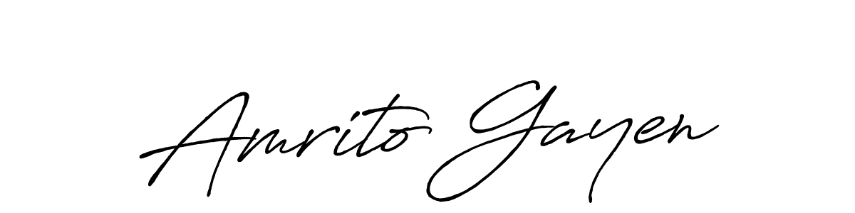 How to make Amrito Gayen name signature. Use Antro_Vectra_Bolder style for creating short signs online. This is the latest handwritten sign. Amrito Gayen signature style 7 images and pictures png
