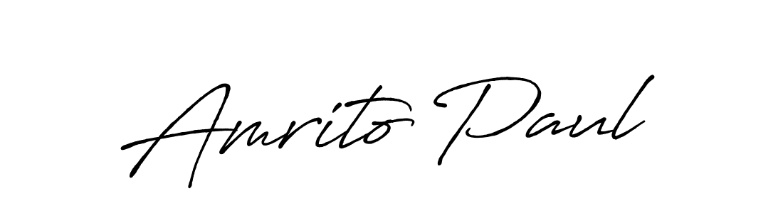 How to make Amrito Paul name signature. Use Antro_Vectra_Bolder style for creating short signs online. This is the latest handwritten sign. Amrito Paul signature style 7 images and pictures png