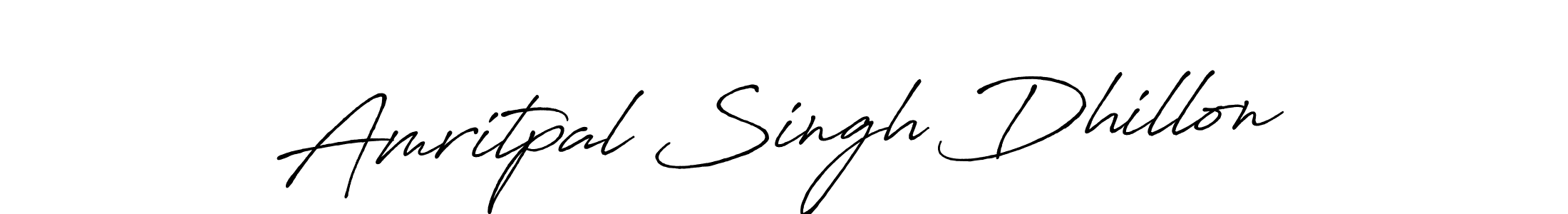 Create a beautiful signature design for name Amritpal Singh Dhillon. With this signature (Antro_Vectra_Bolder) fonts, you can make a handwritten signature for free. Amritpal Singh Dhillon signature style 7 images and pictures png
